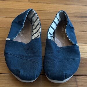 TOMS Dark Blue Canvas Slip-Ons